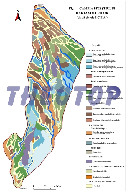 Harta solurilor: Câmpia Piteștiului
